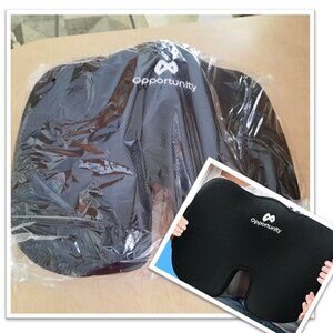 Ergonomic Seat Cushion Non-Slip, Gel & Memory Foam Pillow - NIB, Black